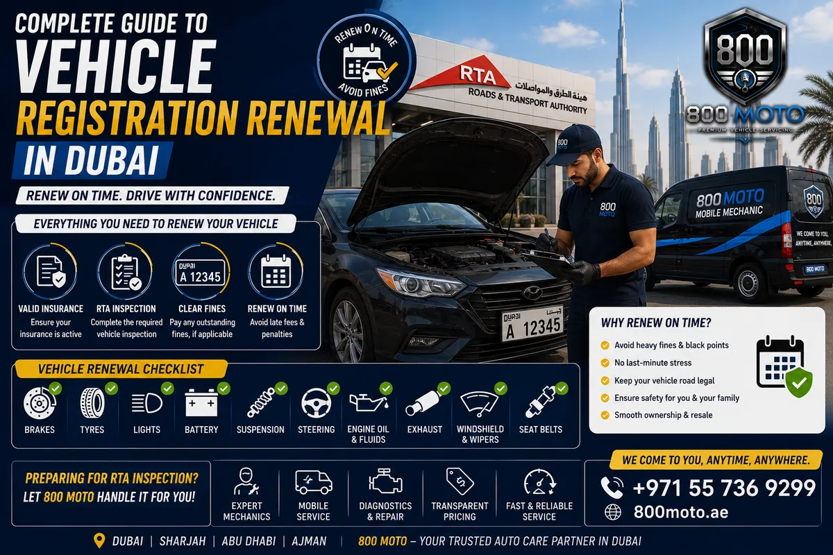 Complete Guide to Vehicle Registration Renewal in Dubai: Requirements, Inspection and Renewal Checklist
