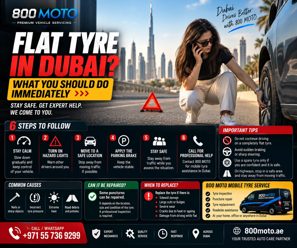 Flat Tyre in Dubai? What You Should Do Immediately | Complete Roadside Guide